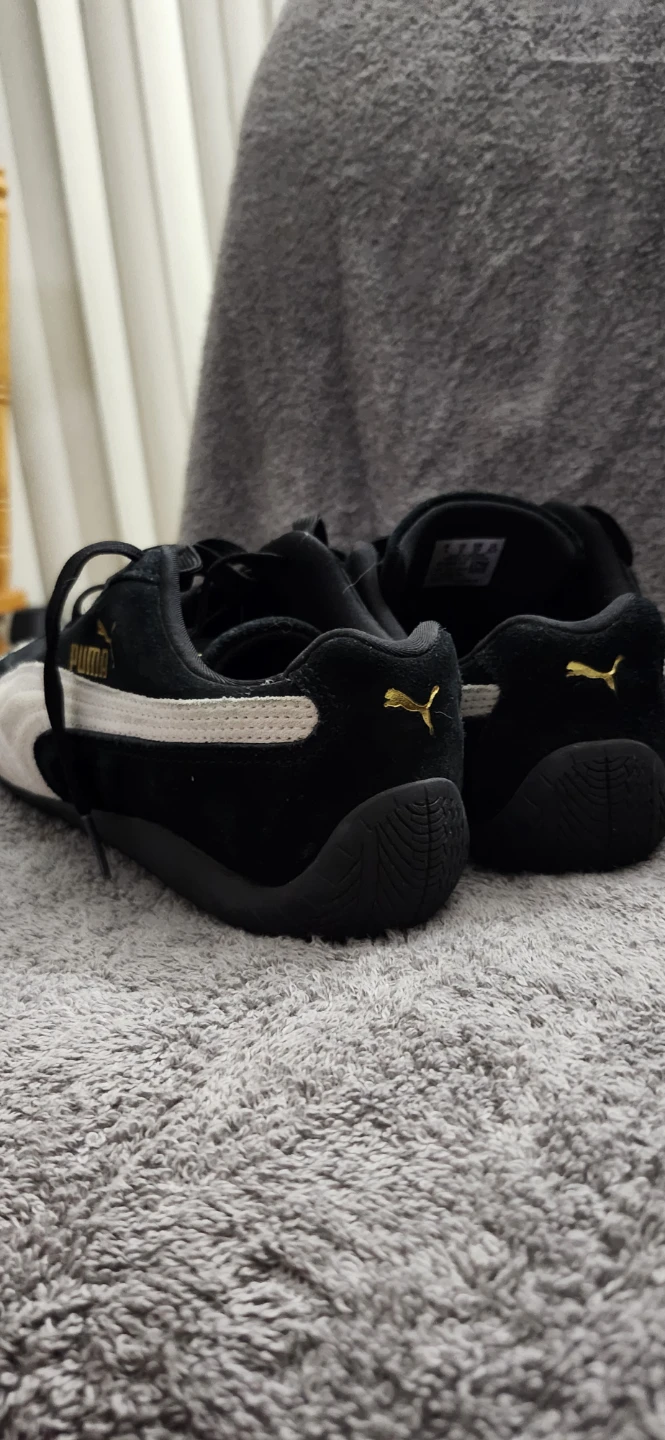 Puma Black and White Suede Shoes - kids Size 4