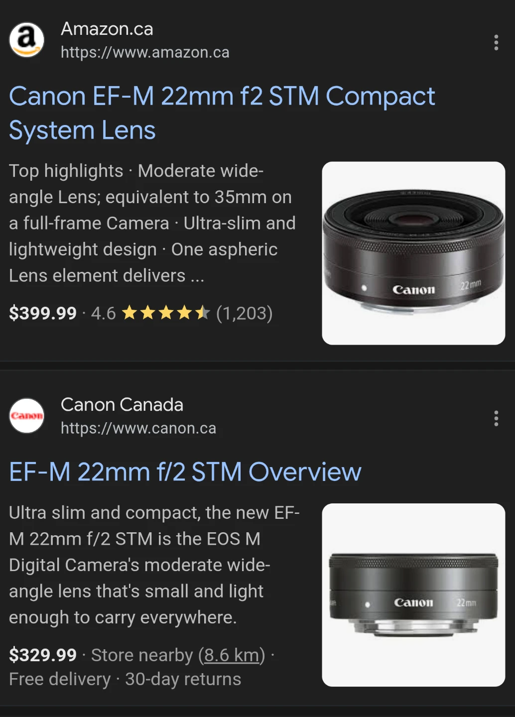 Canon EF-M 22mm f/2 Lens with Cap and UV filter - photo 4
