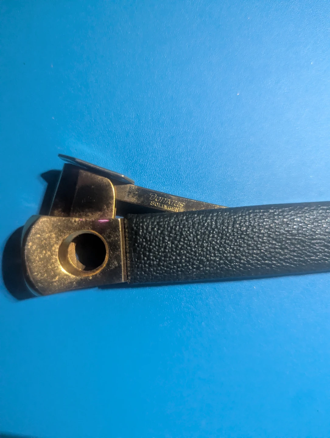 Vintage Kitzinger Solingen Cigar Cutter with Leather Handle - photo 2