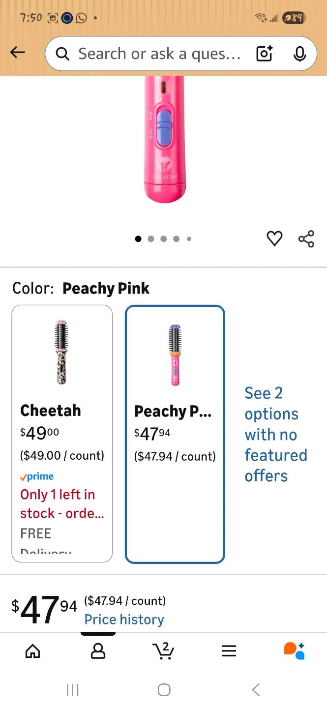 Calista GoGo Mini Heated Round Brush - Peachy Pink - photo 2