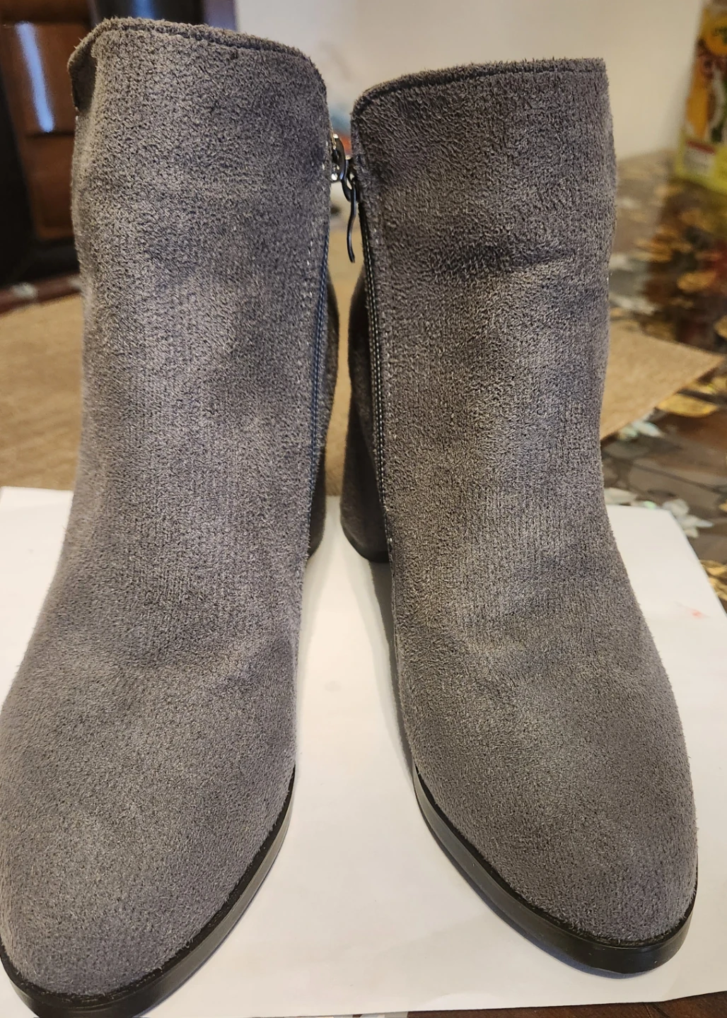 Grey Suede Ankle Boots