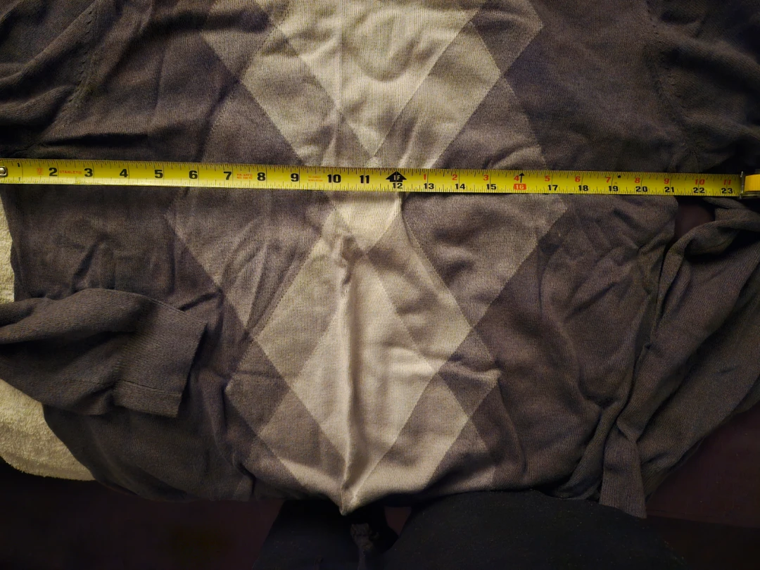 SWEATER GRAY VAN HEUSEN, V-NECK 🥕 LARGE MENS PULLOVER - photo 3