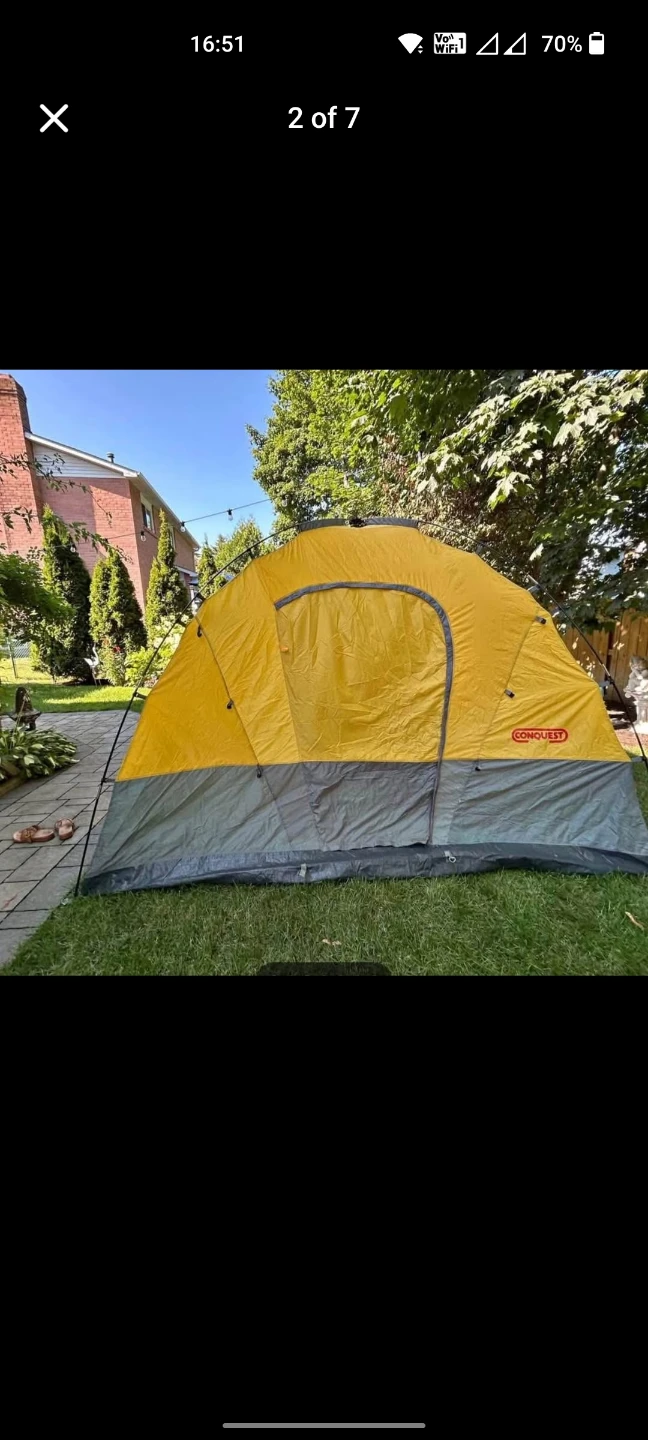 Conquest 5-6 Person Dome Tent - Yellow/Grey - photo 2