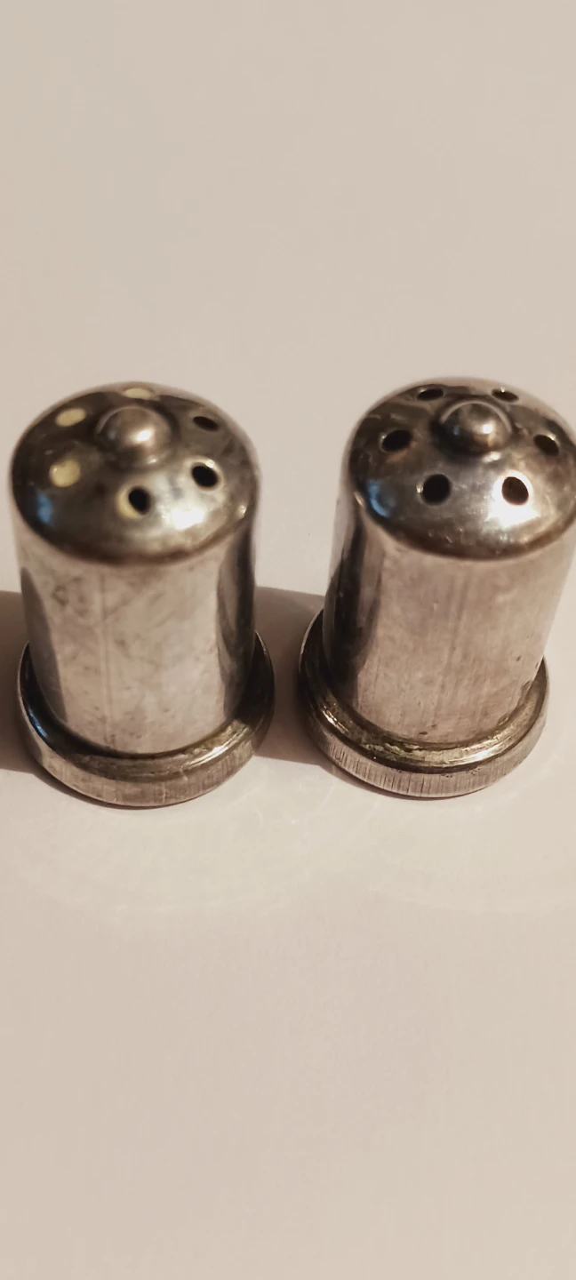Sterling Silver 925 Stamped Salt and Pepper Shakers - photo 2