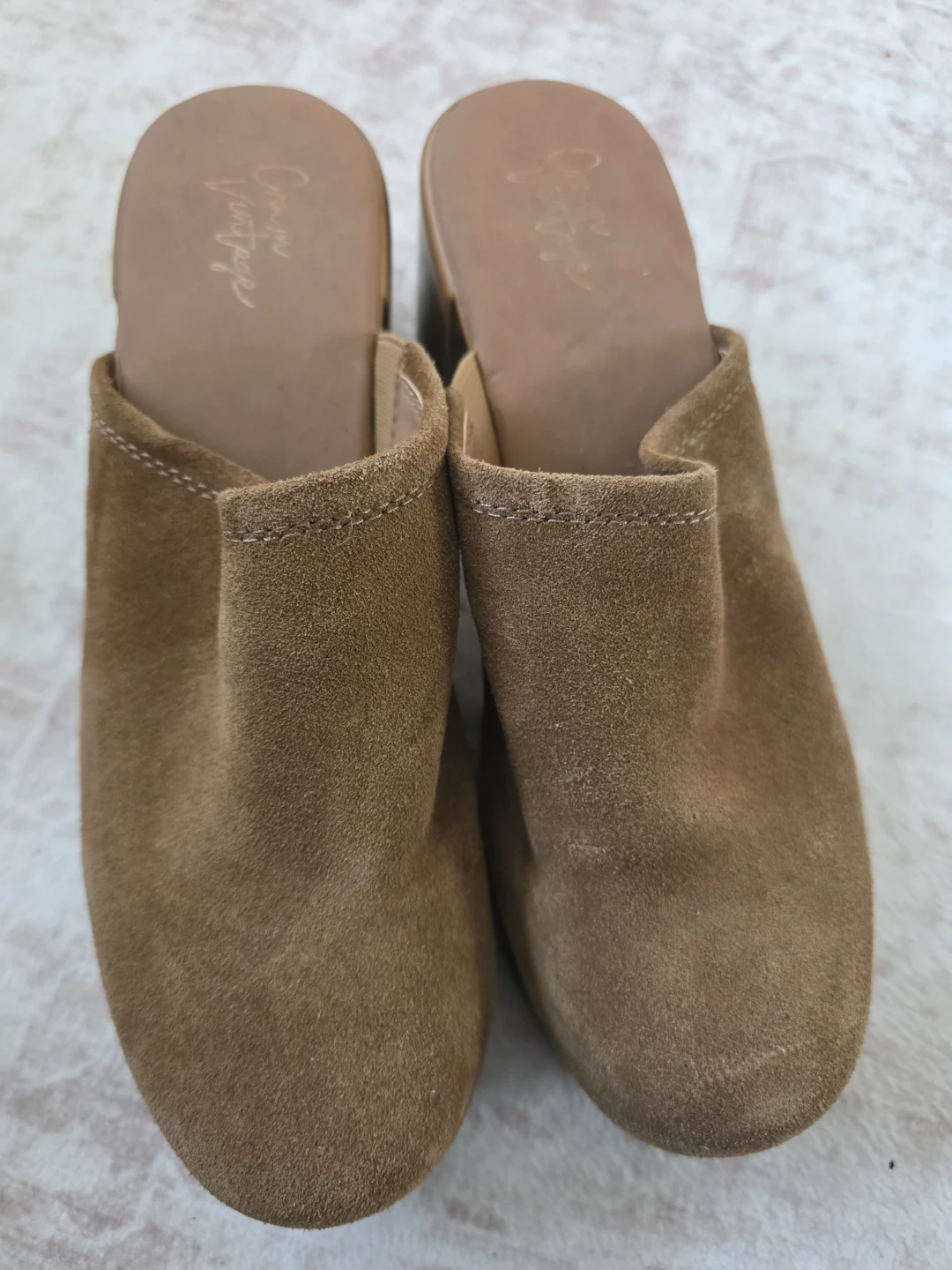 Crown Vintage Suede Clogs Size 9M