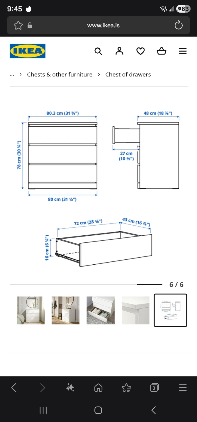IKEA 3-Drawer MALM - photo 2