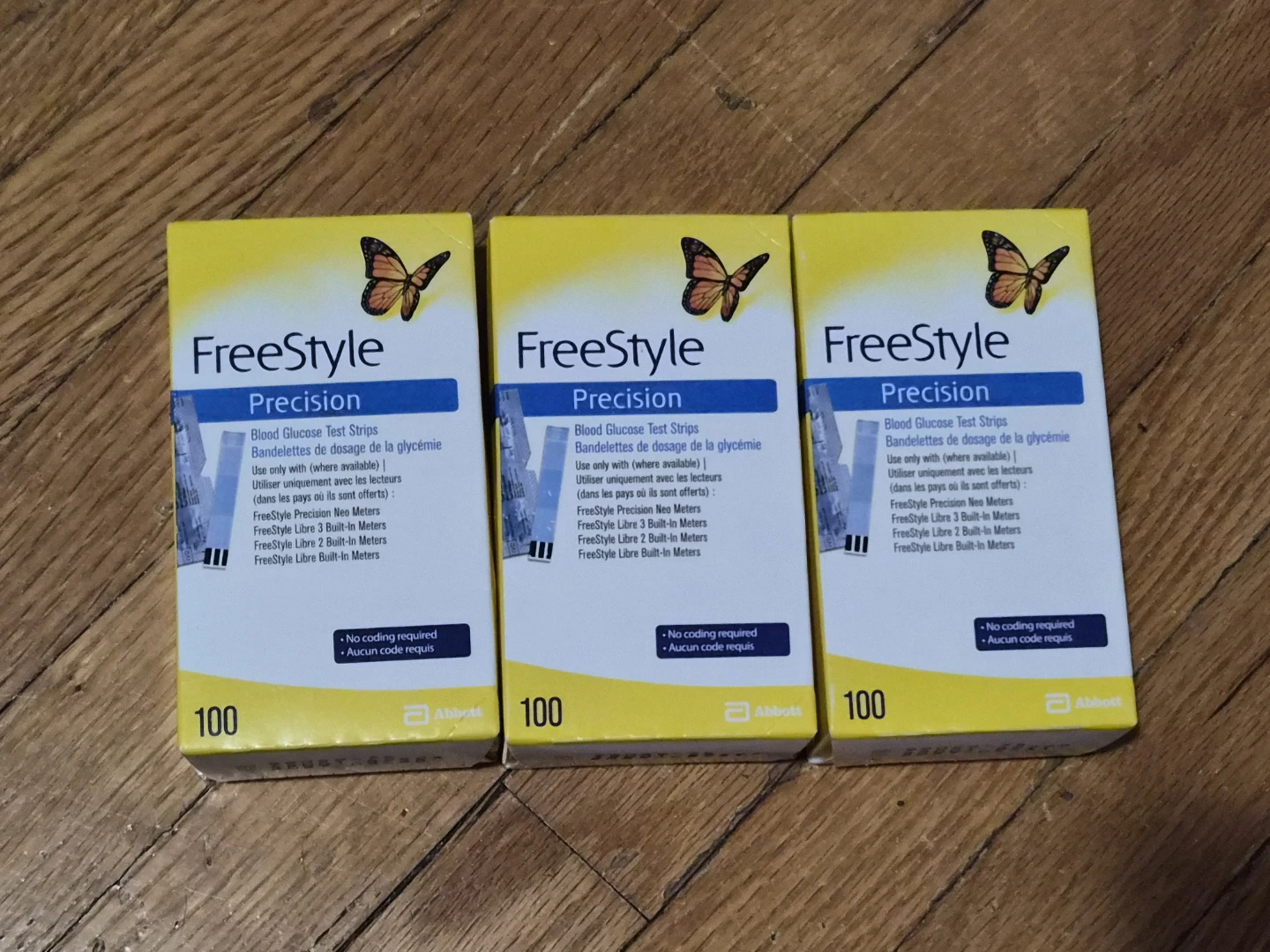 Freestyle precision glucose blood test strips