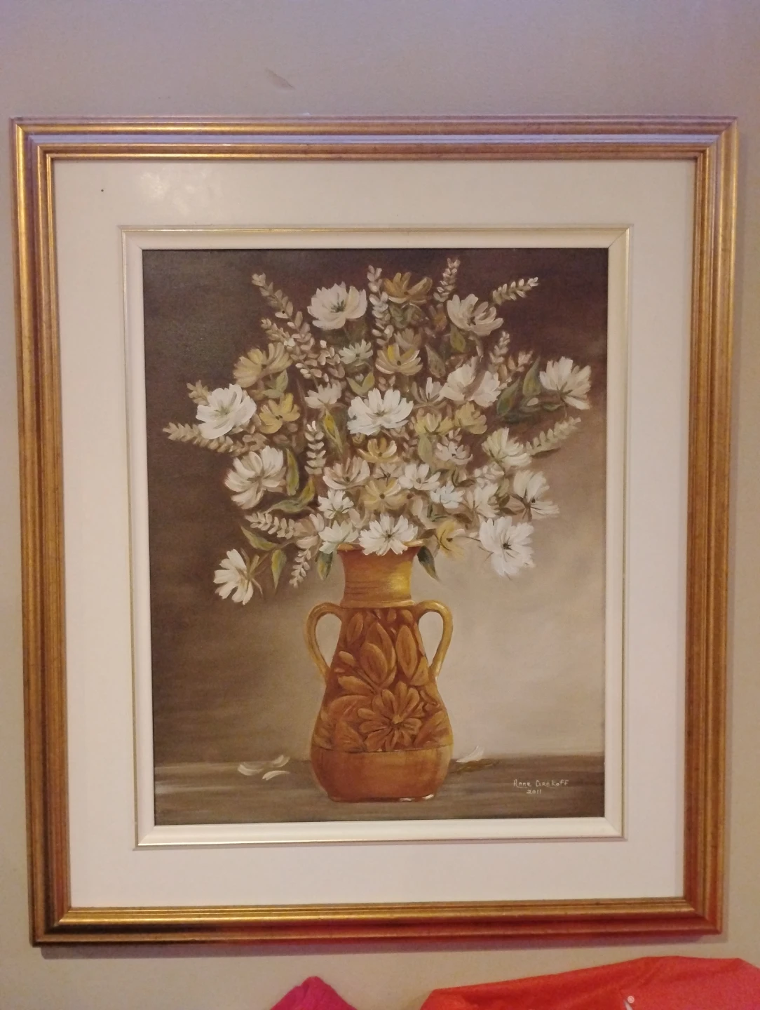 Framed Floral Still Life Painting