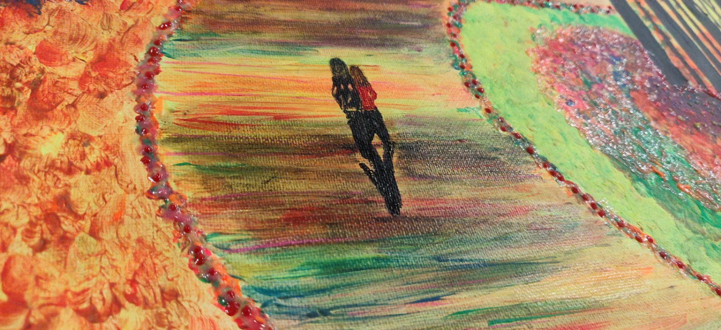 Acrylic Painting of Autumn Forest Path - photo 4