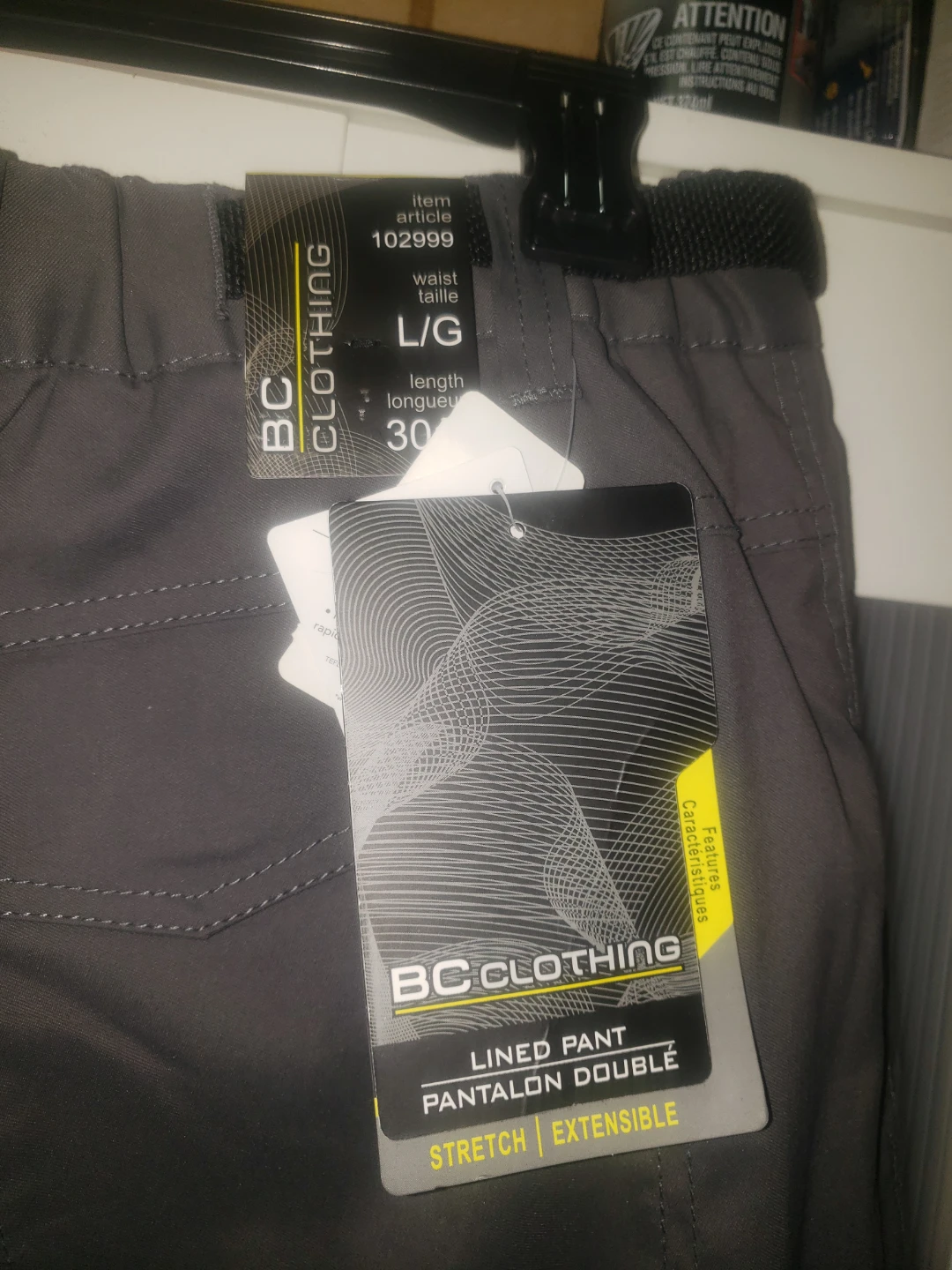 BC Clothing Lined winter Pants - Grey, Size L/G - photo 2