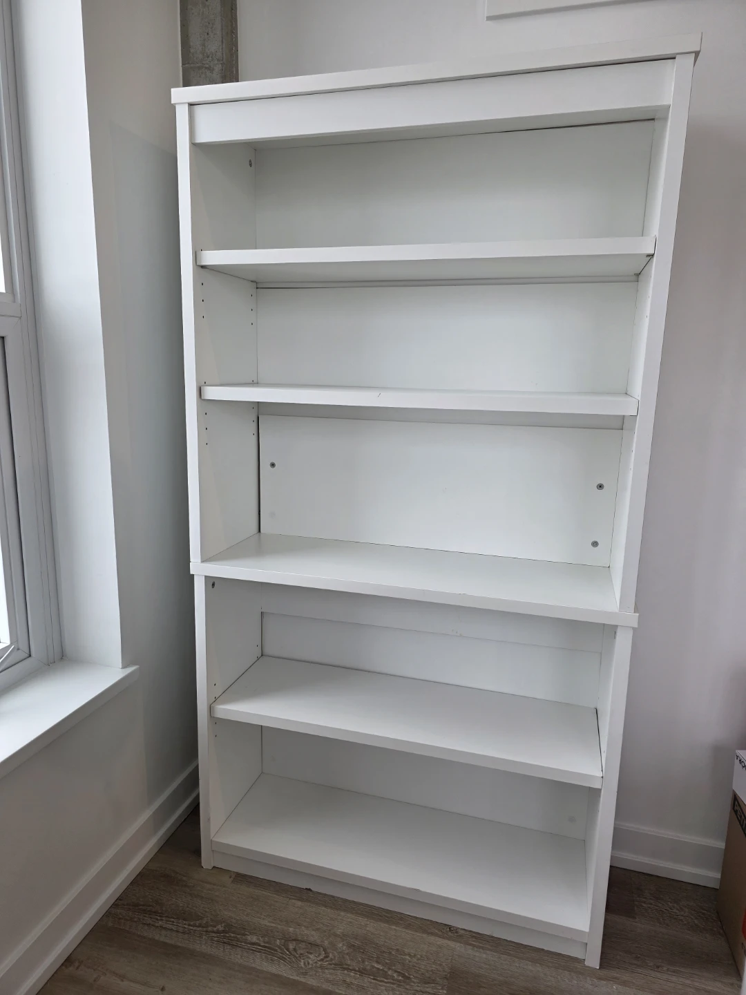 White 5-tier bookshelf for sale.