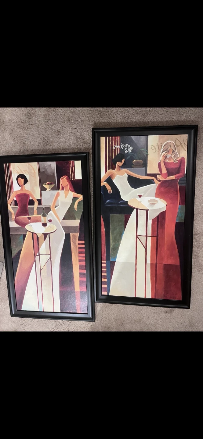Framed Wall Art - Two Women at a Table - photo 3