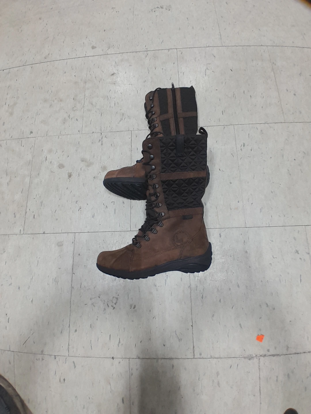 Brown Suede and Quilted Winter Boots All Rounder 8.5 - photo 2