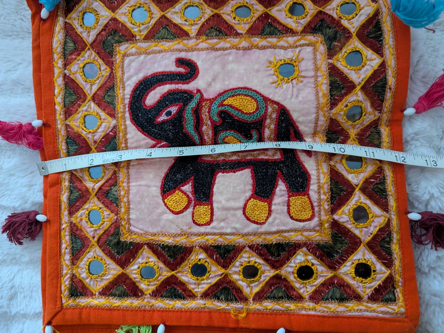 New Boho Embroidered Elephant Sling Bag with Tassels - photo 5