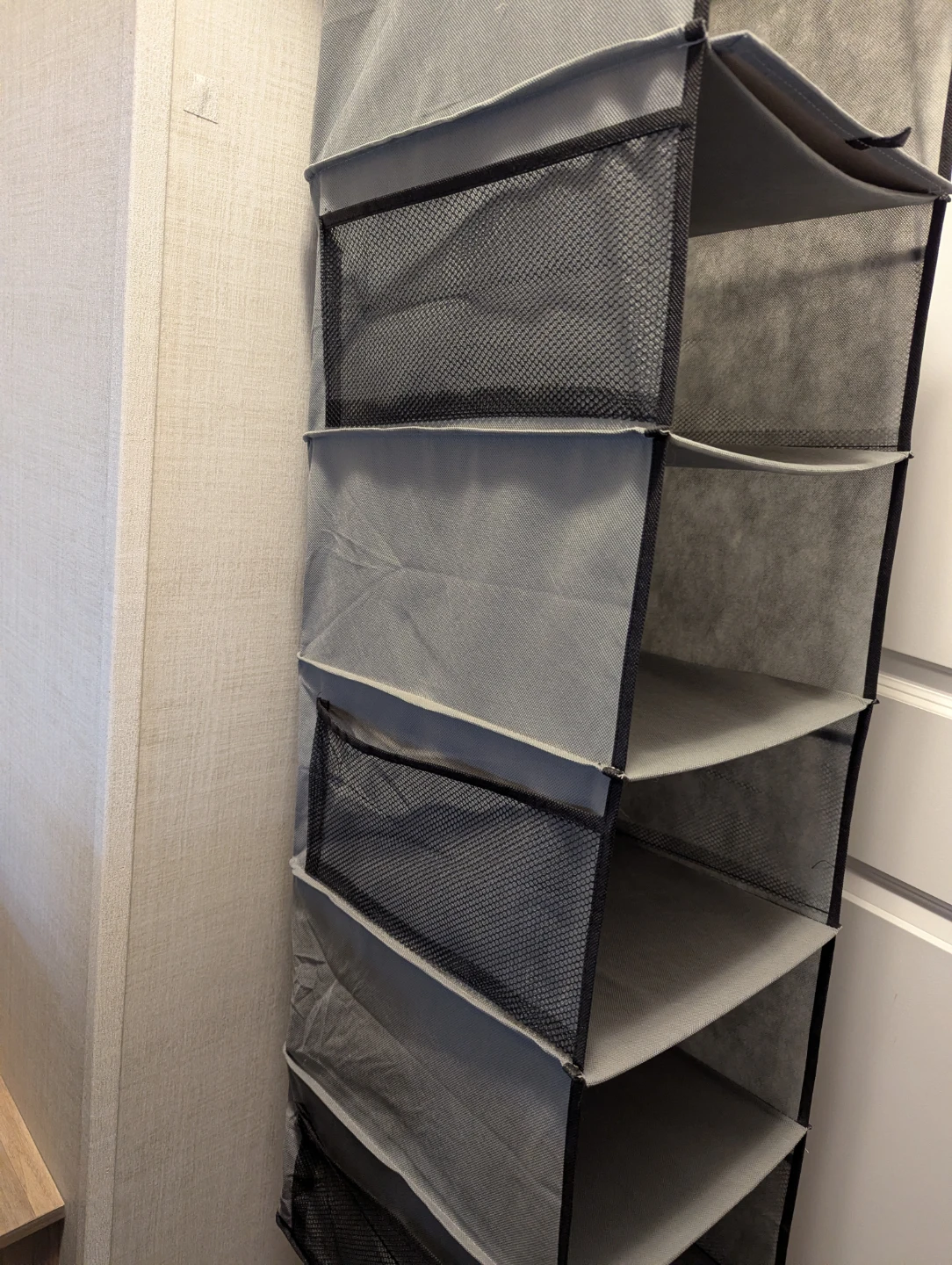 Grey Hanging Closet Organizer with Drawers - photo 4