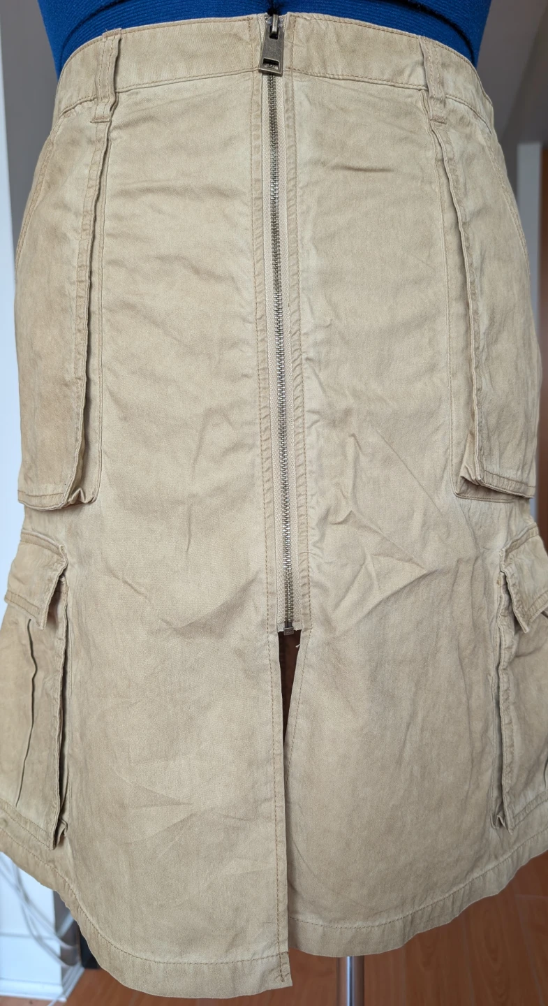 Tan Cargo Mini Skirt