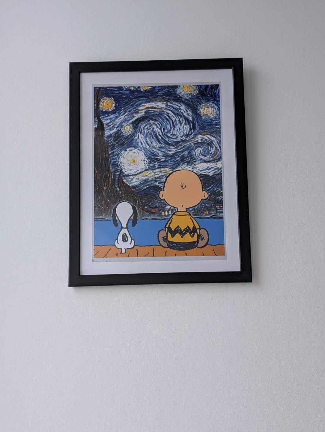 Framed Snoopy & Charlie Brown Starry Night Print - photo 2
