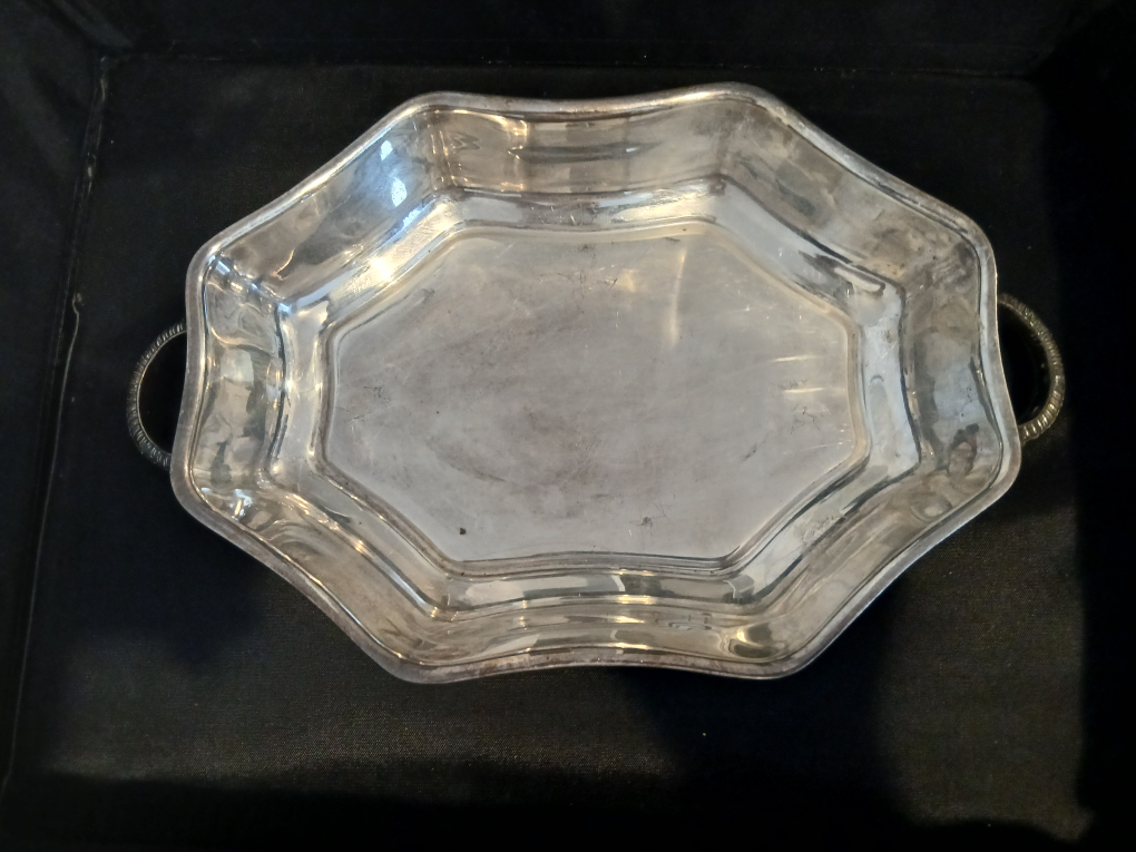 Silver Plated Serving Tray with Handles - photo 2