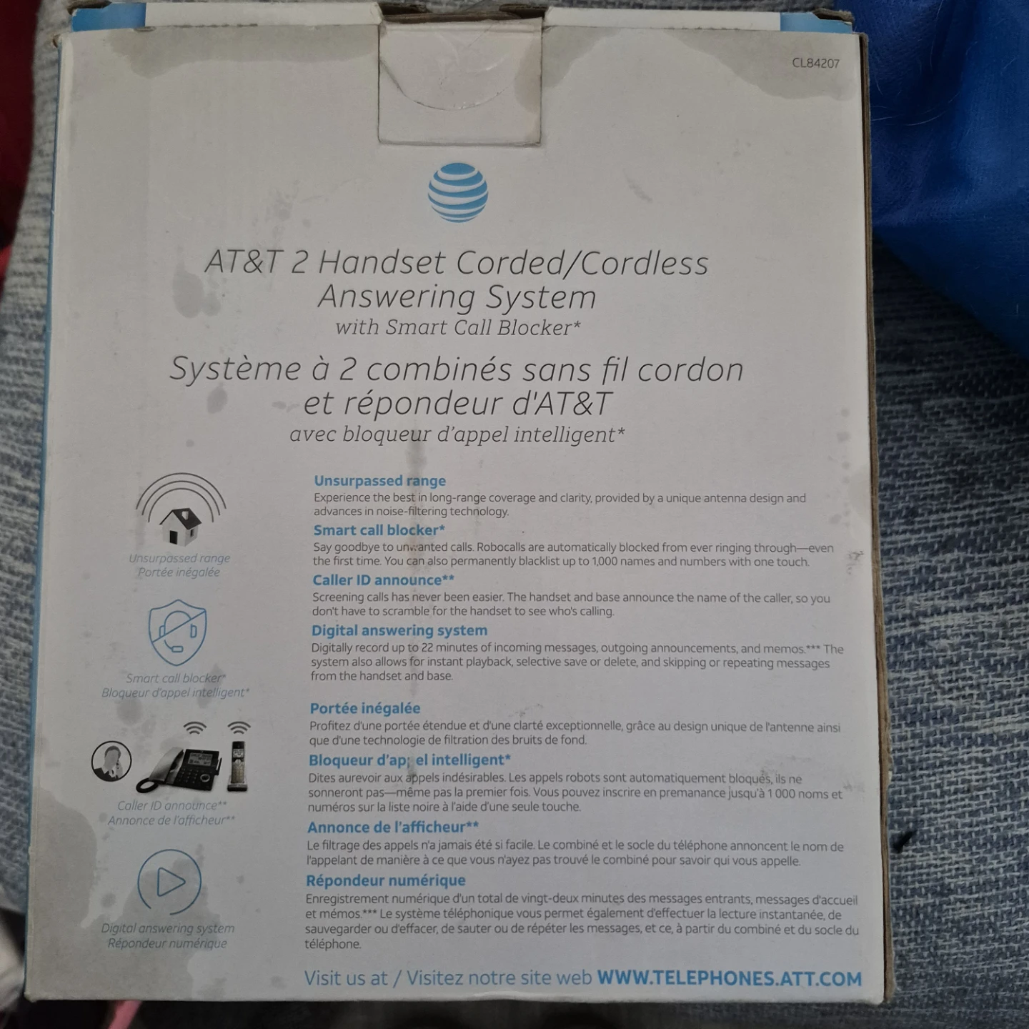 AT&T 2 Cordless phones with charge docs + Answering machine - photo 3