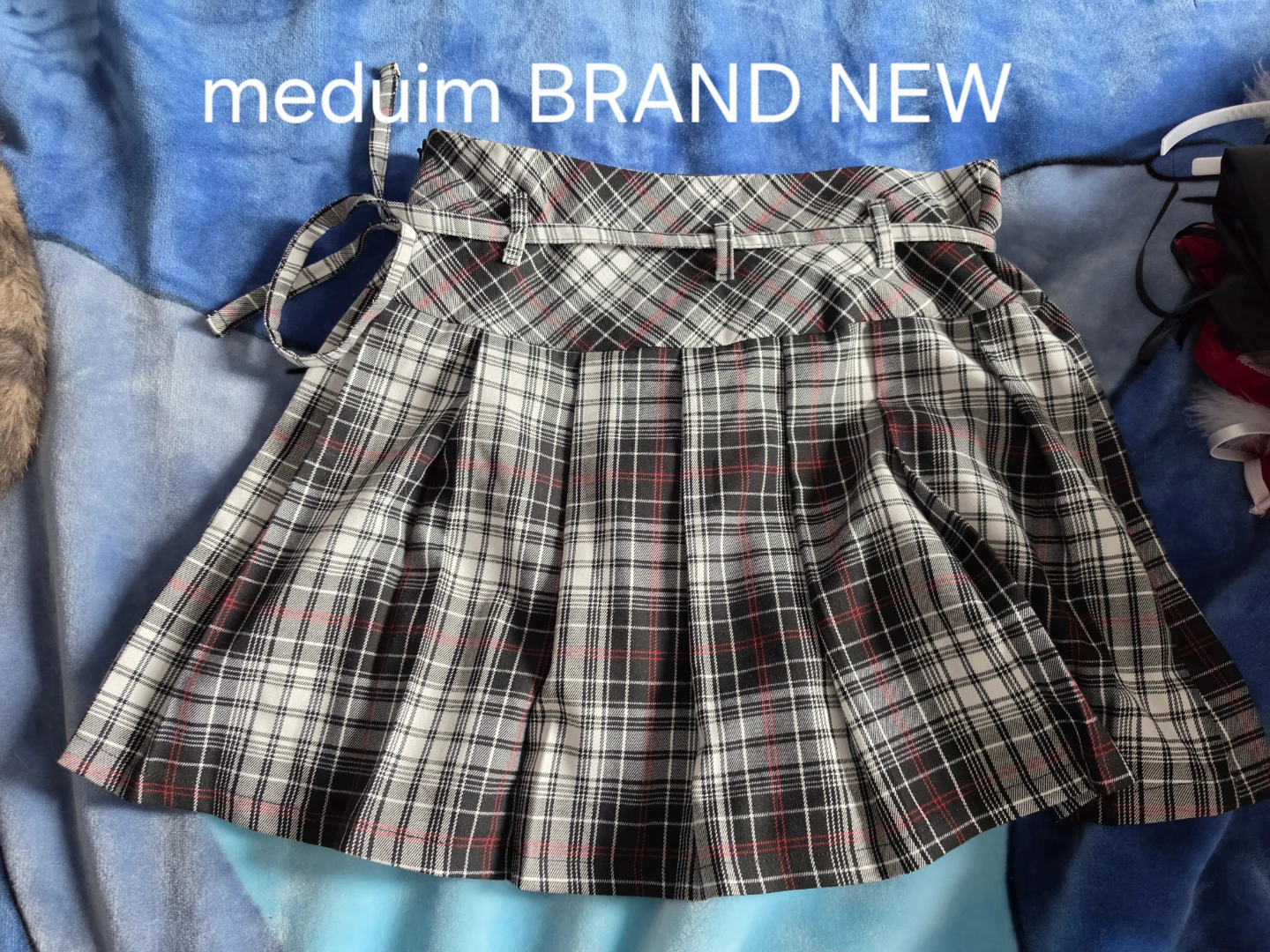 Plaid Pleated Skirt - Medium
