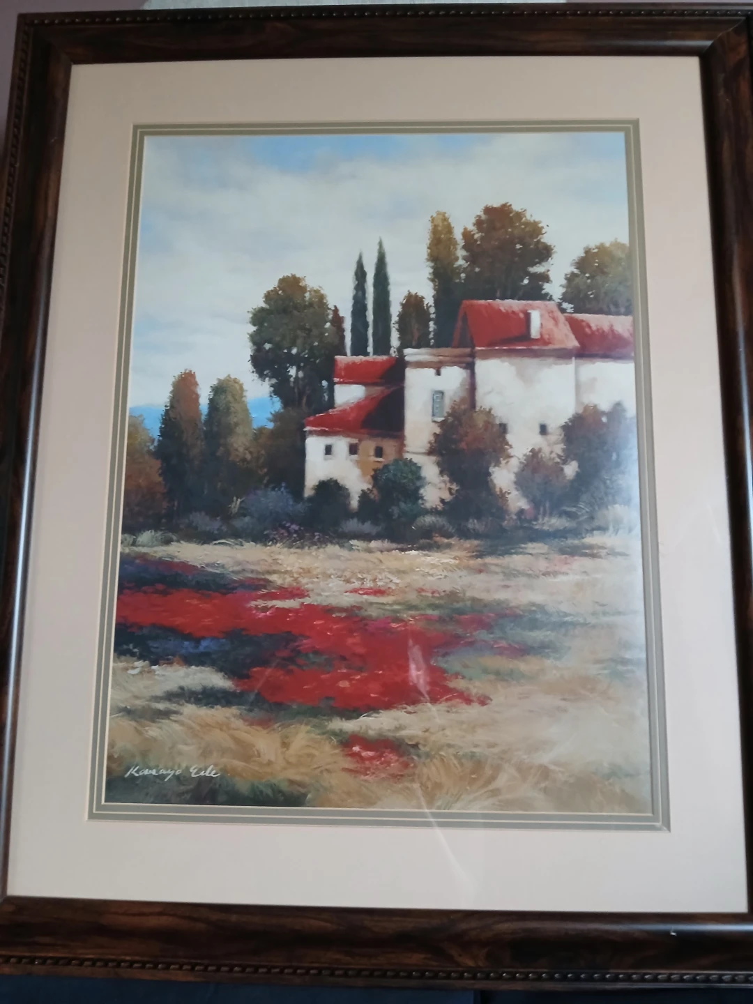 Framed Landscape Art Print - Tuscany Scene