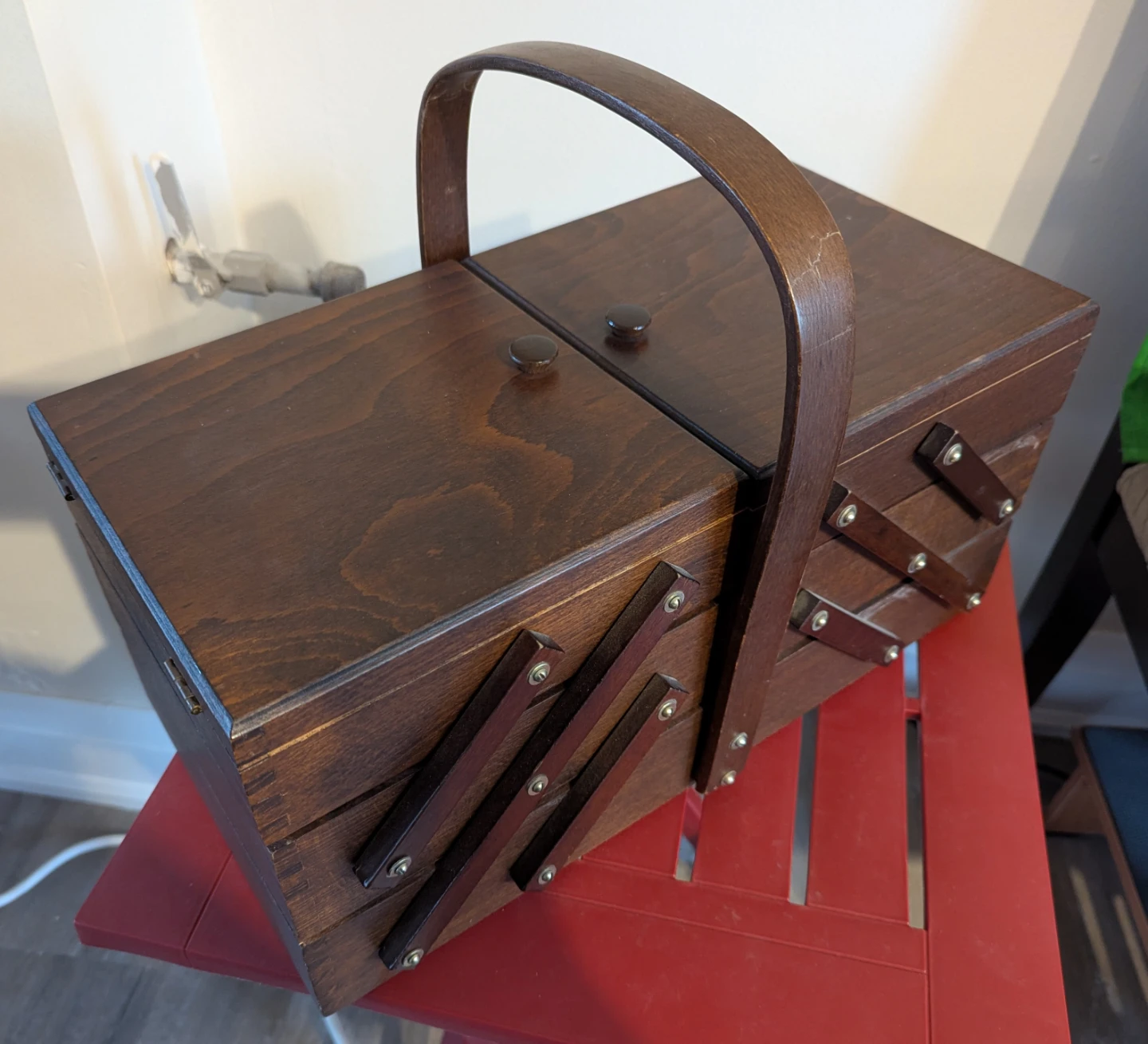 Wooden Sewing Box Organizer