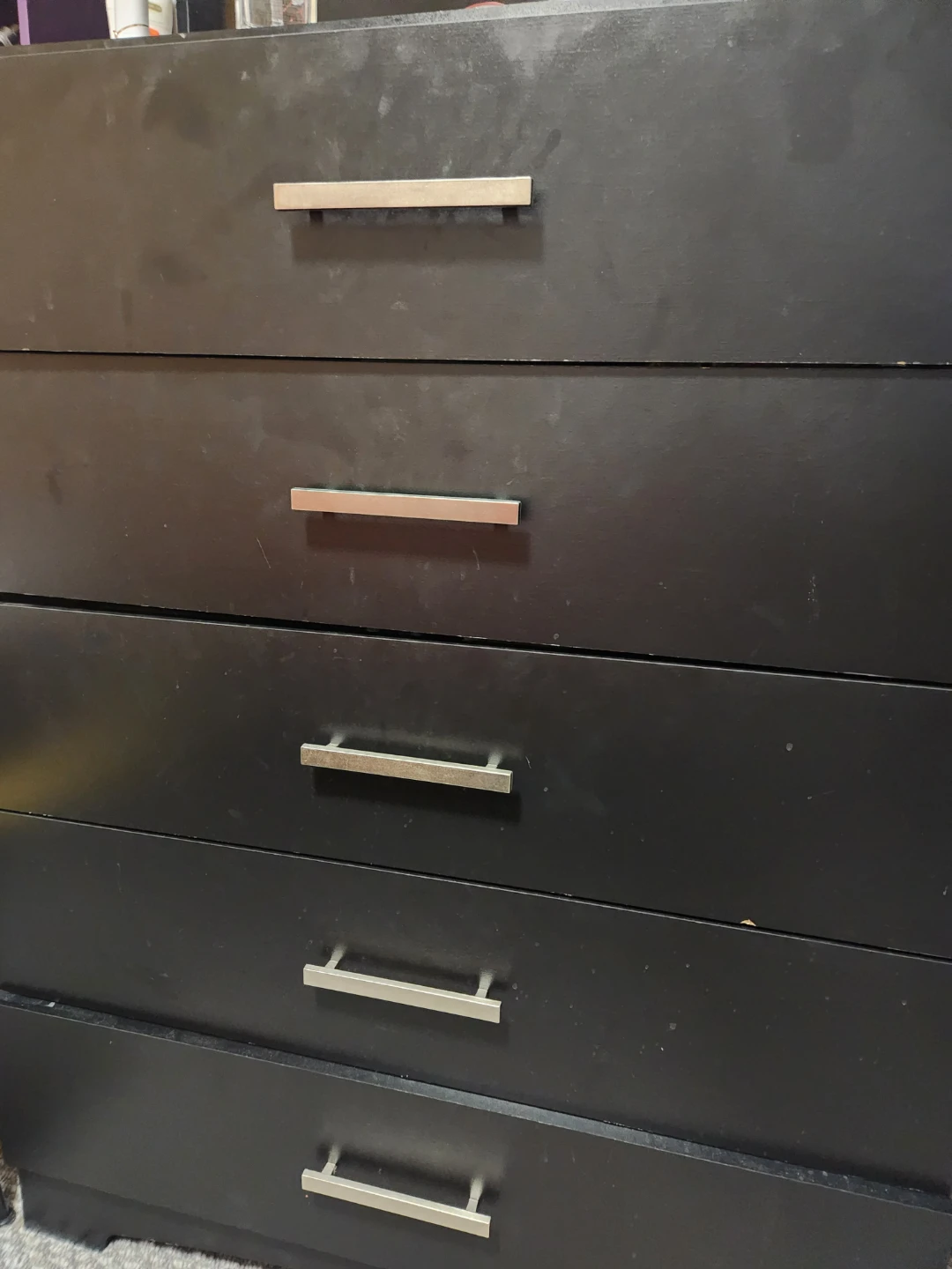 Used Black 5-Drawer Dresser