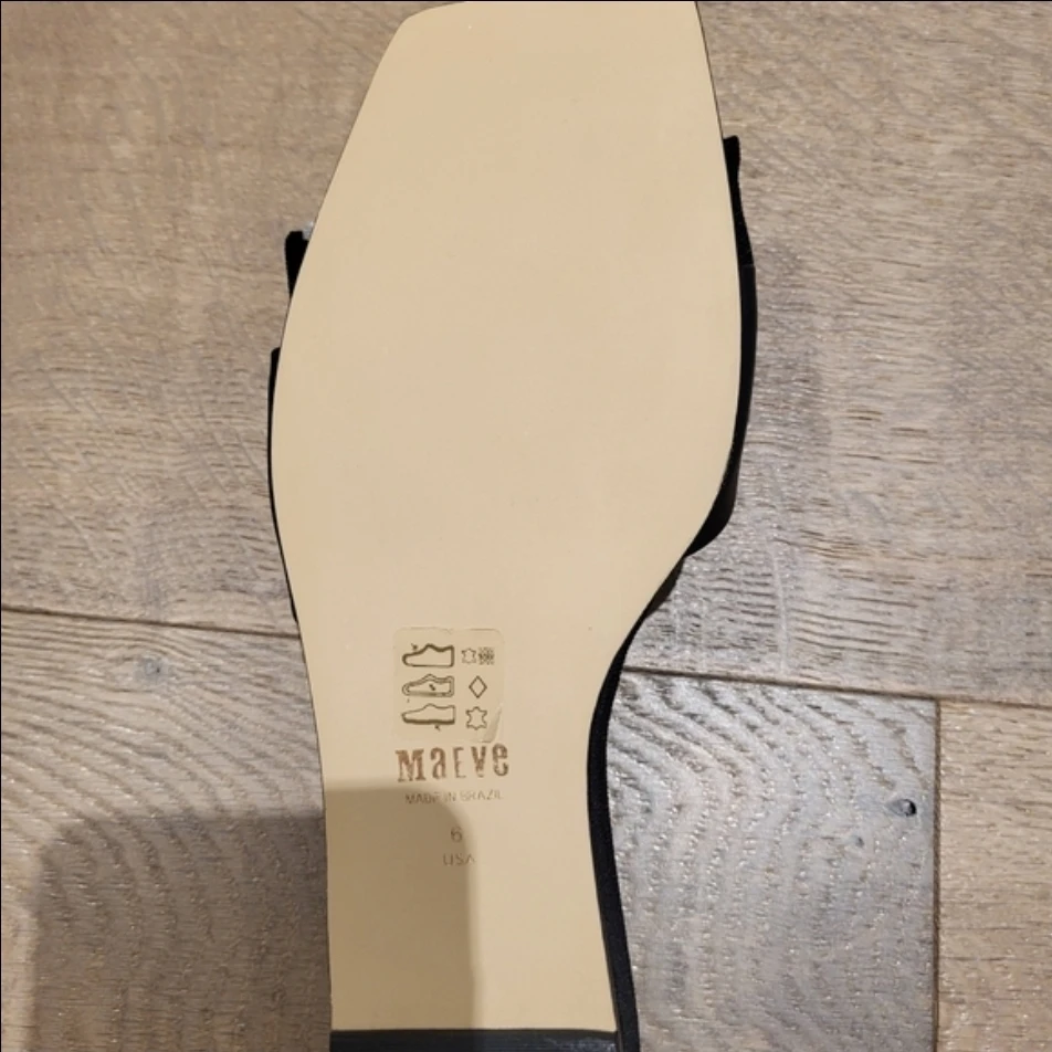New Anthropologie Black Bow Slides - Size 6 - photo 4