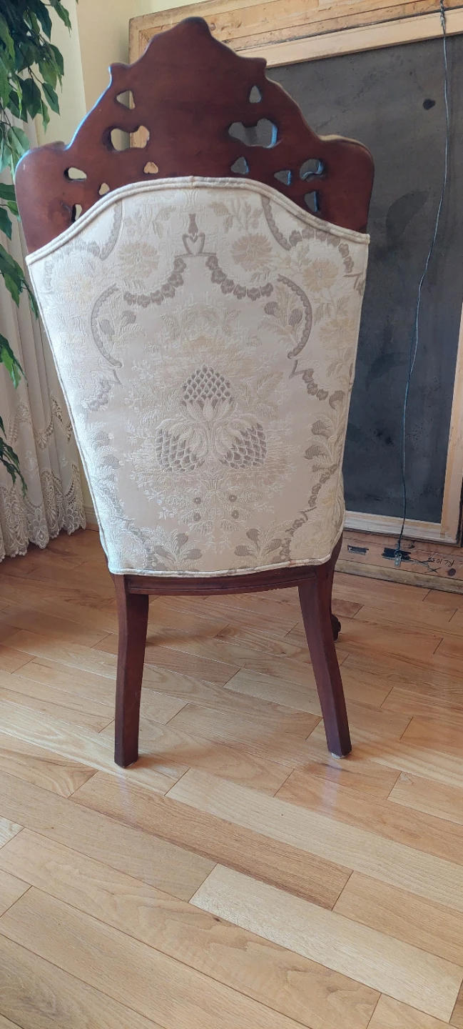 Vintage Ornate Wood and Upholstered Sofa Set - photo 4