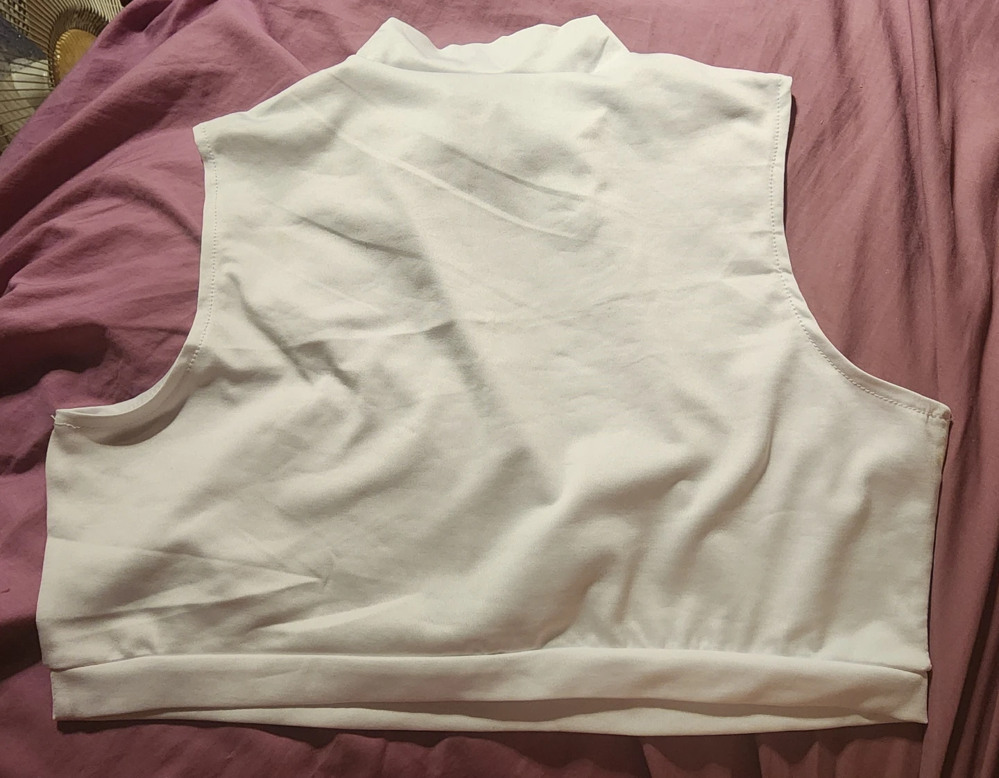 White Sleeveless Mock Neck Crop Top - photo 2