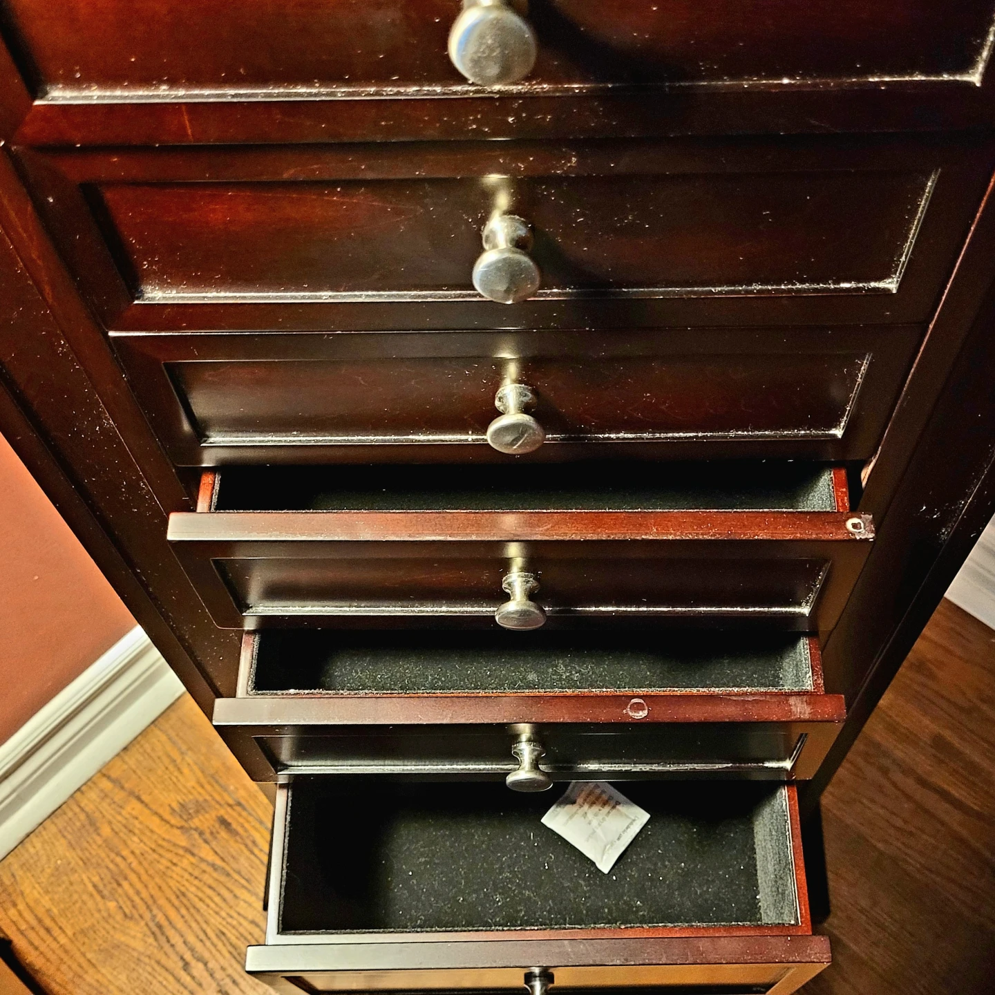 Dark Wood Jewelry Armoire with Mirror - photo 4