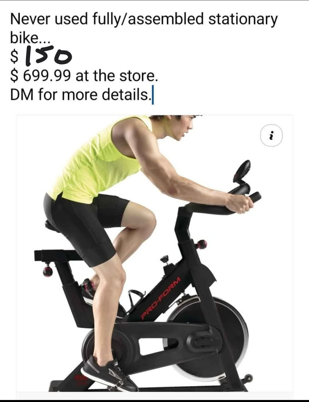 ProForm Stationary Bike - Never Used
