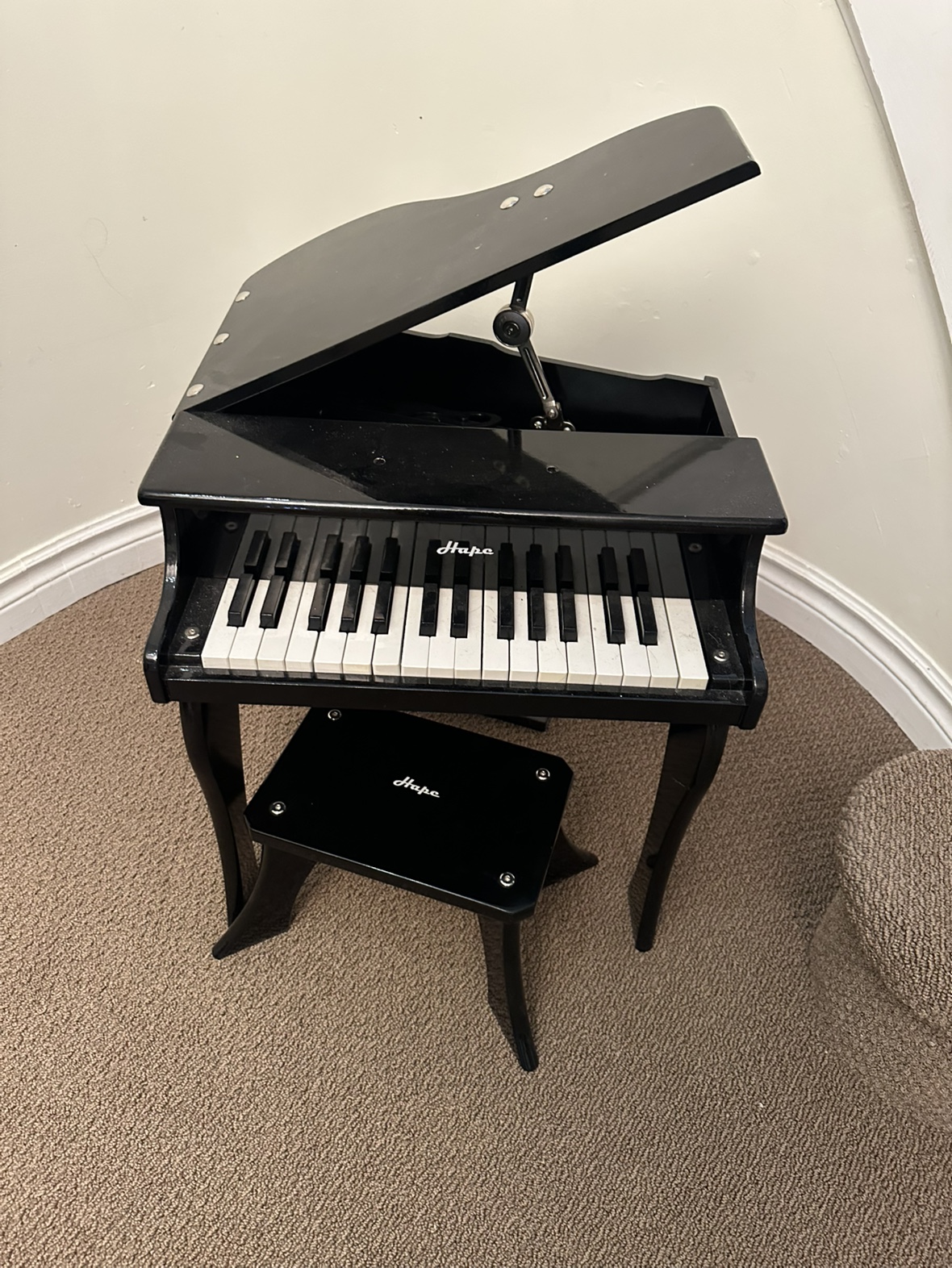 Hape Grand Piano with Stool - Black