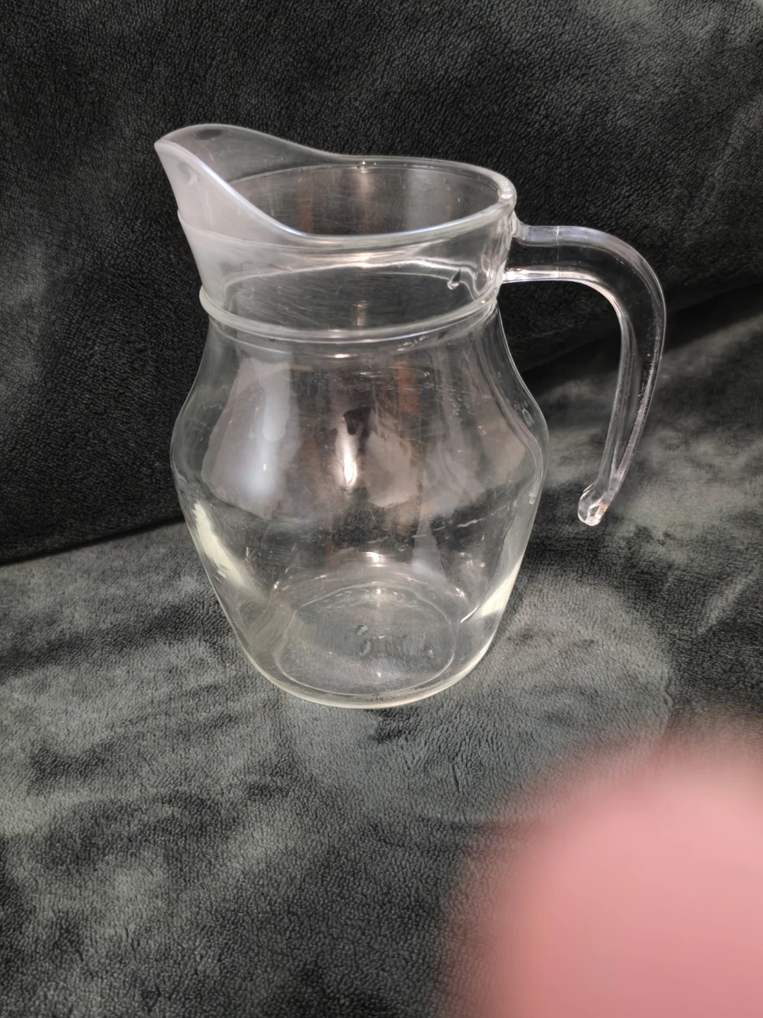 Vintage Clear Glass Pitcher Arcoroc 6" - photo 3