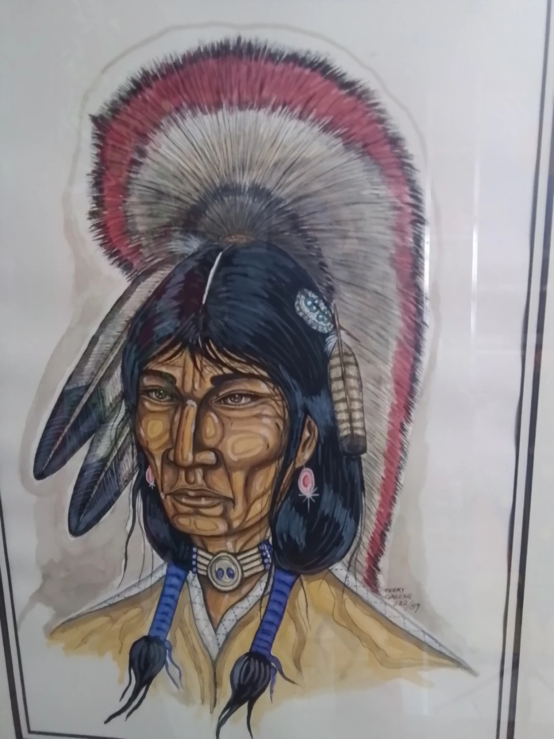 Watercolour Portrait of an Indigenous Person by Terry Green - photo 2