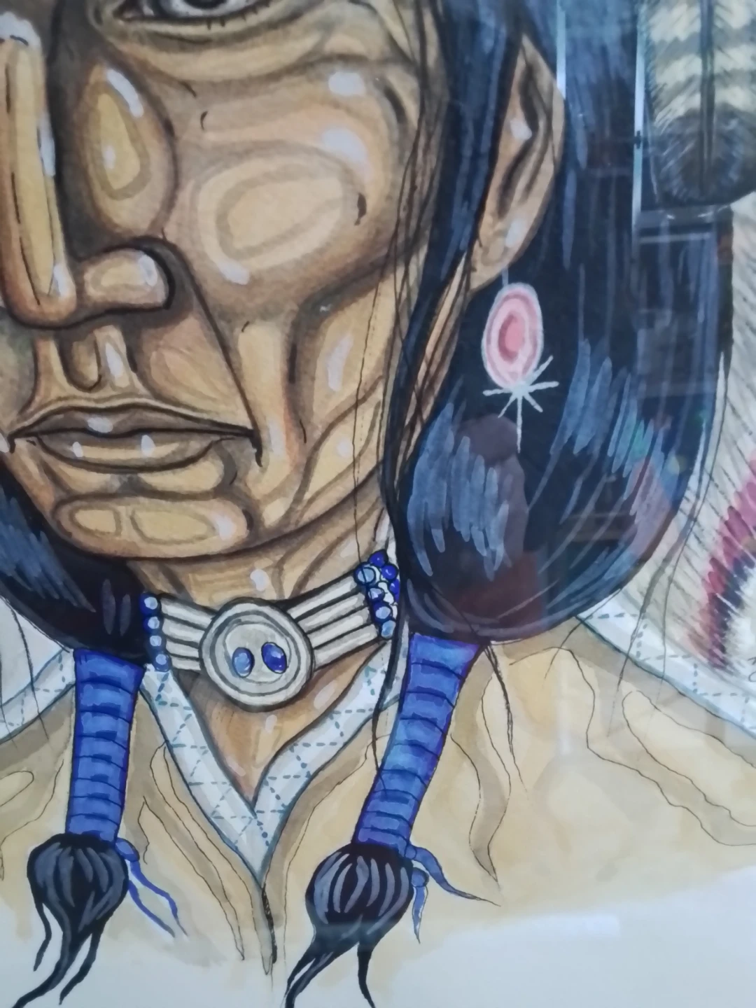 Watercolour Portrait of an Indigenous Person by Terry Green - photo 5