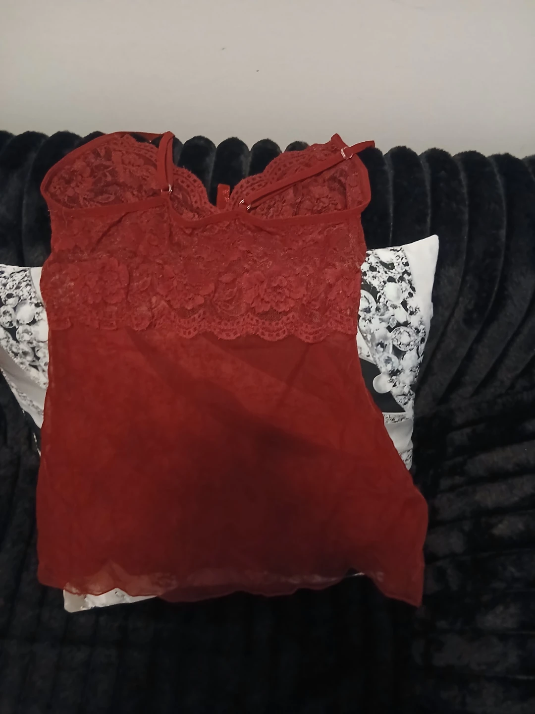 Women's Red Lace Babydoll Lingerie