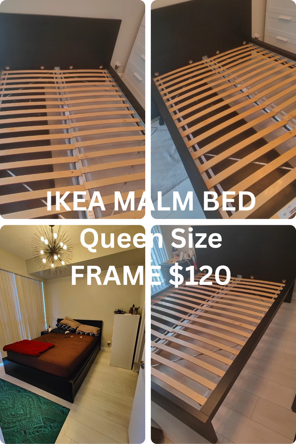 IKEA MALM Queen Size Bed Frame