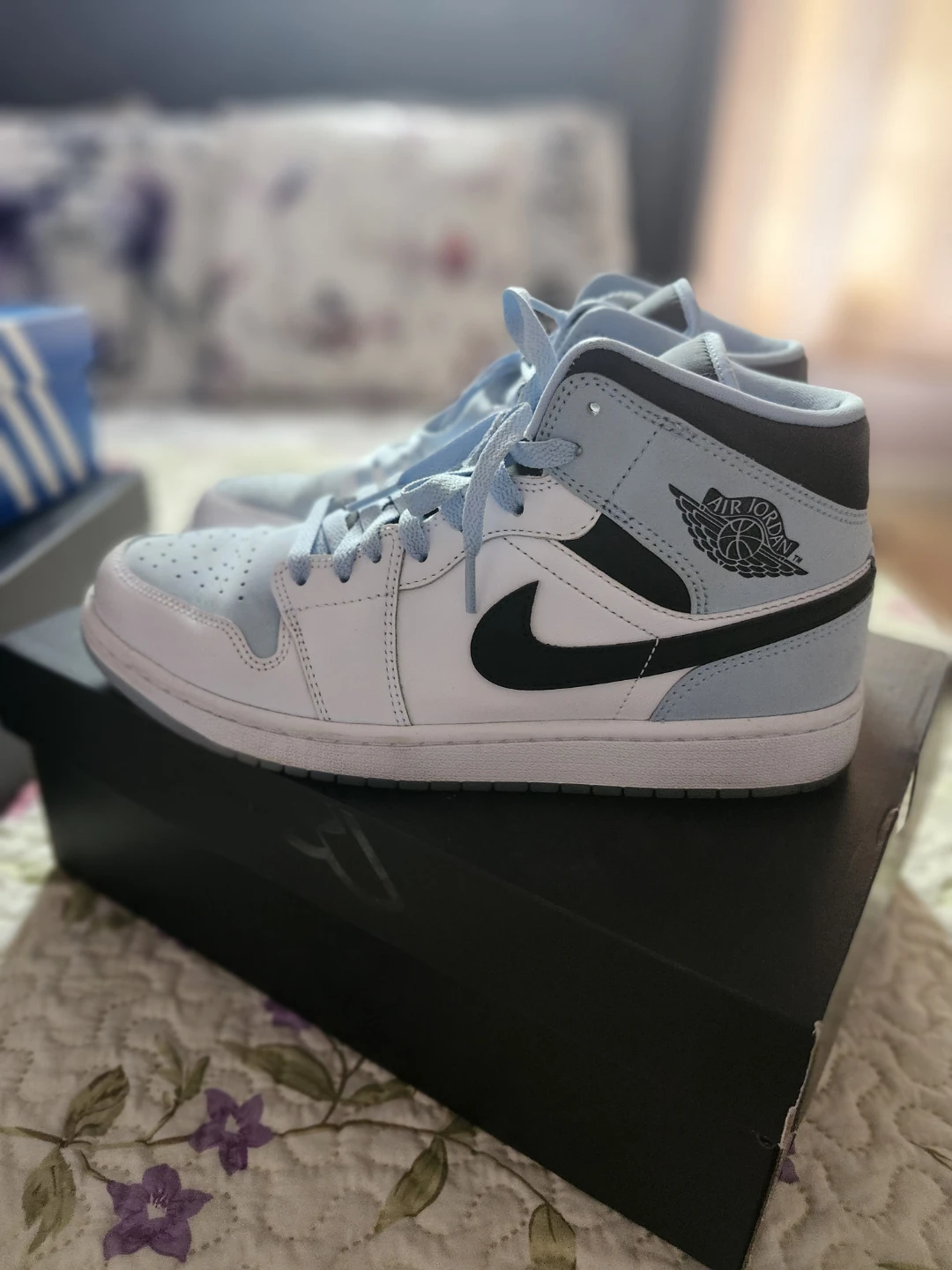 Air Jordan 1 Mid Light Blue Sneakers - photo 2