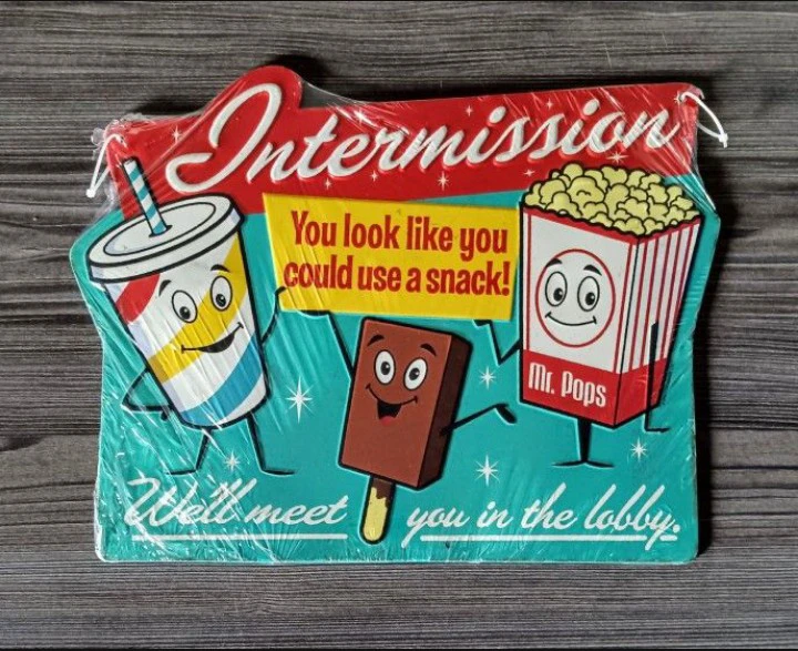 Intermission Embossed Metal Sign (Brand New)