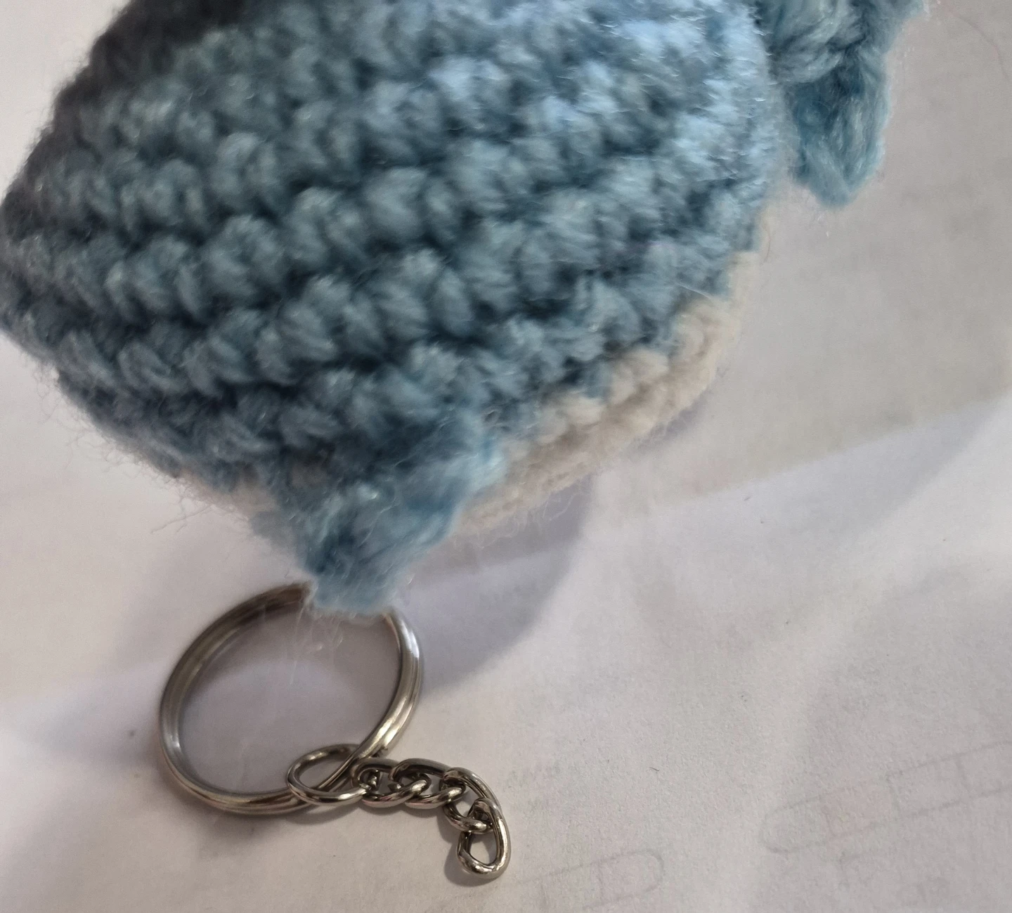 Crocheted Blue Shark Keychain - photo 4