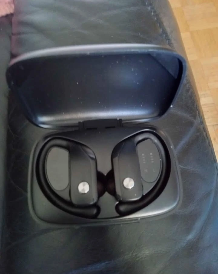 Black Wireless Earbuds with Charging Case