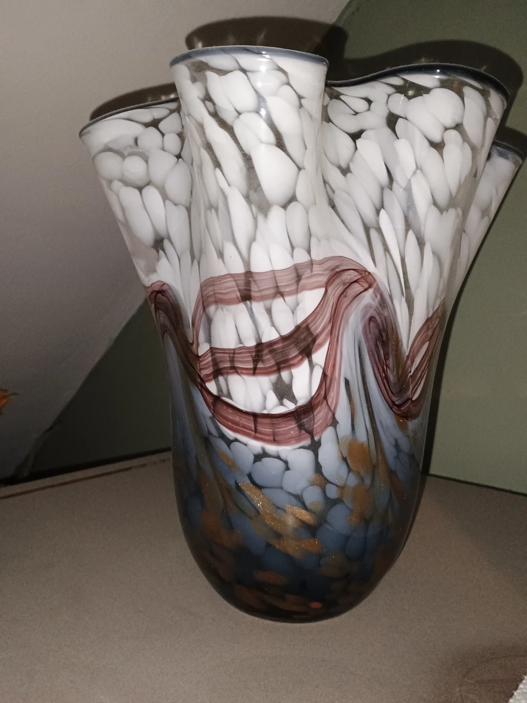 Murano Style Art Glass Vase