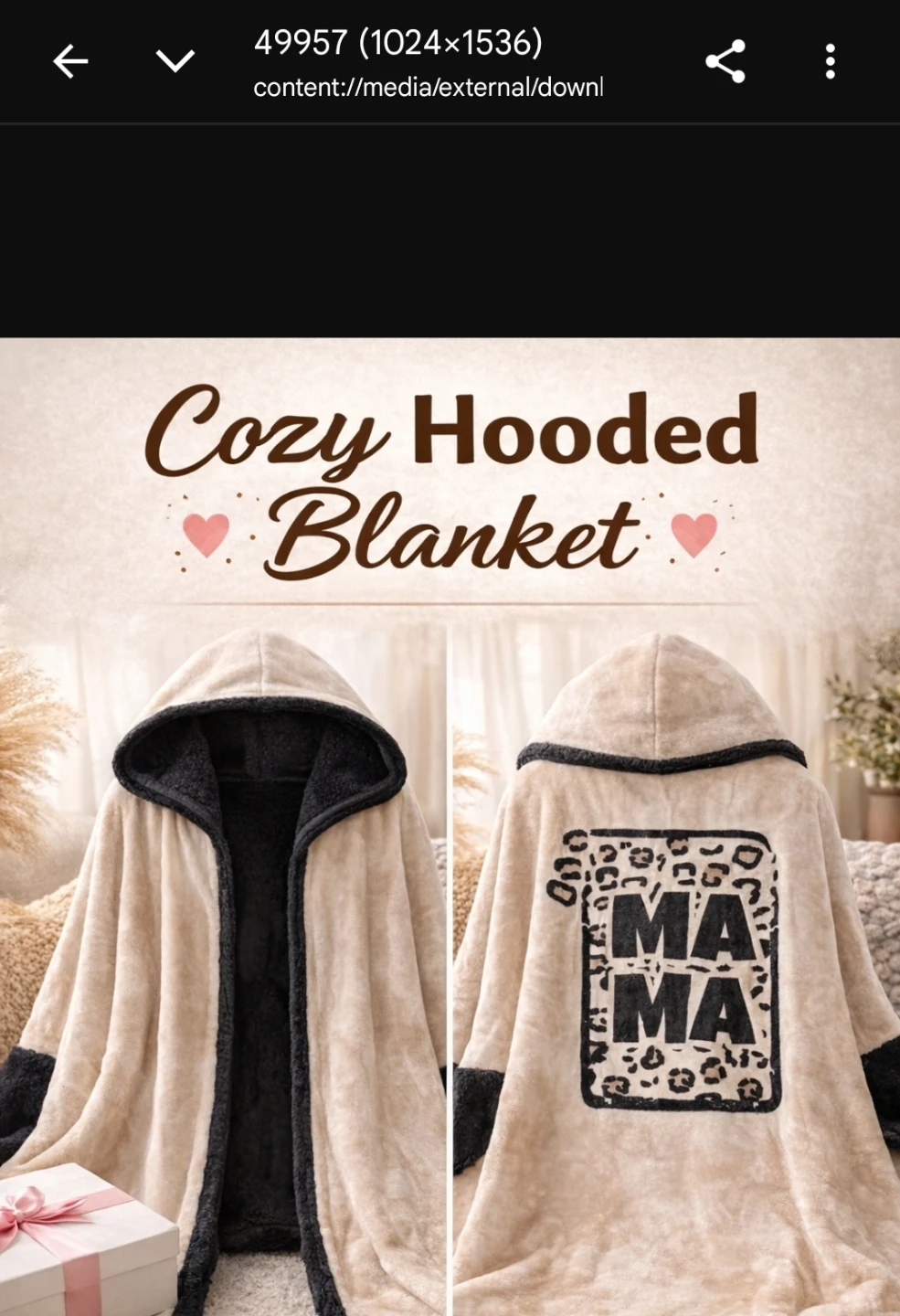 NEW VPRINTES "MAMA" Hooded Wearable Blanket - Oversized Throw