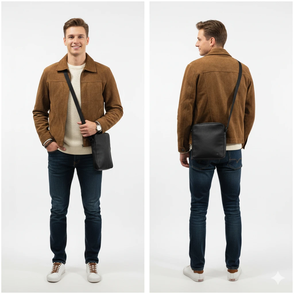 Vintage Emporio Collezione Faux Suede Zip-Up Jacket Size M - photo 4