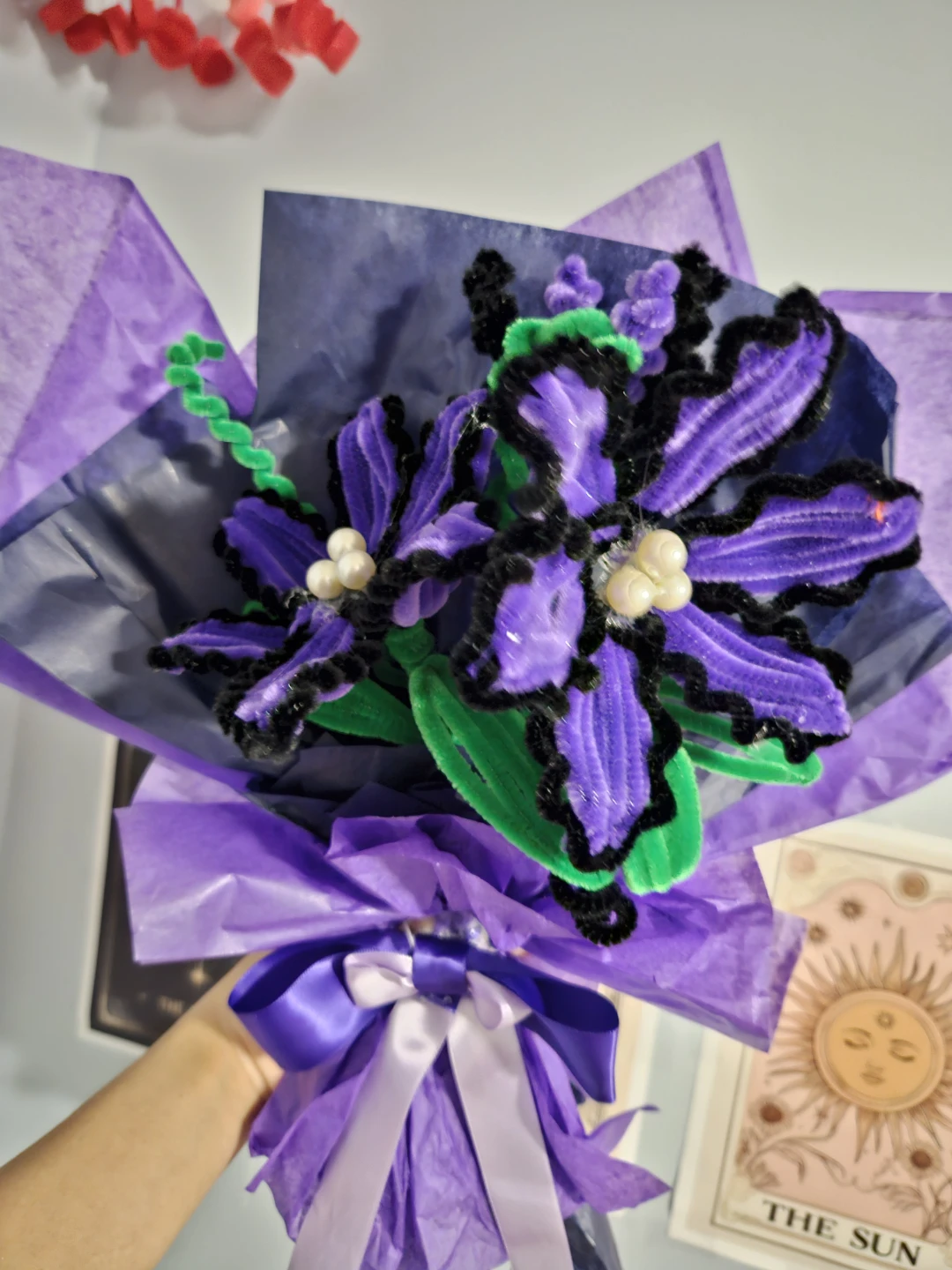Purple Pipe Cleaner Flower Bouquet - photo 2