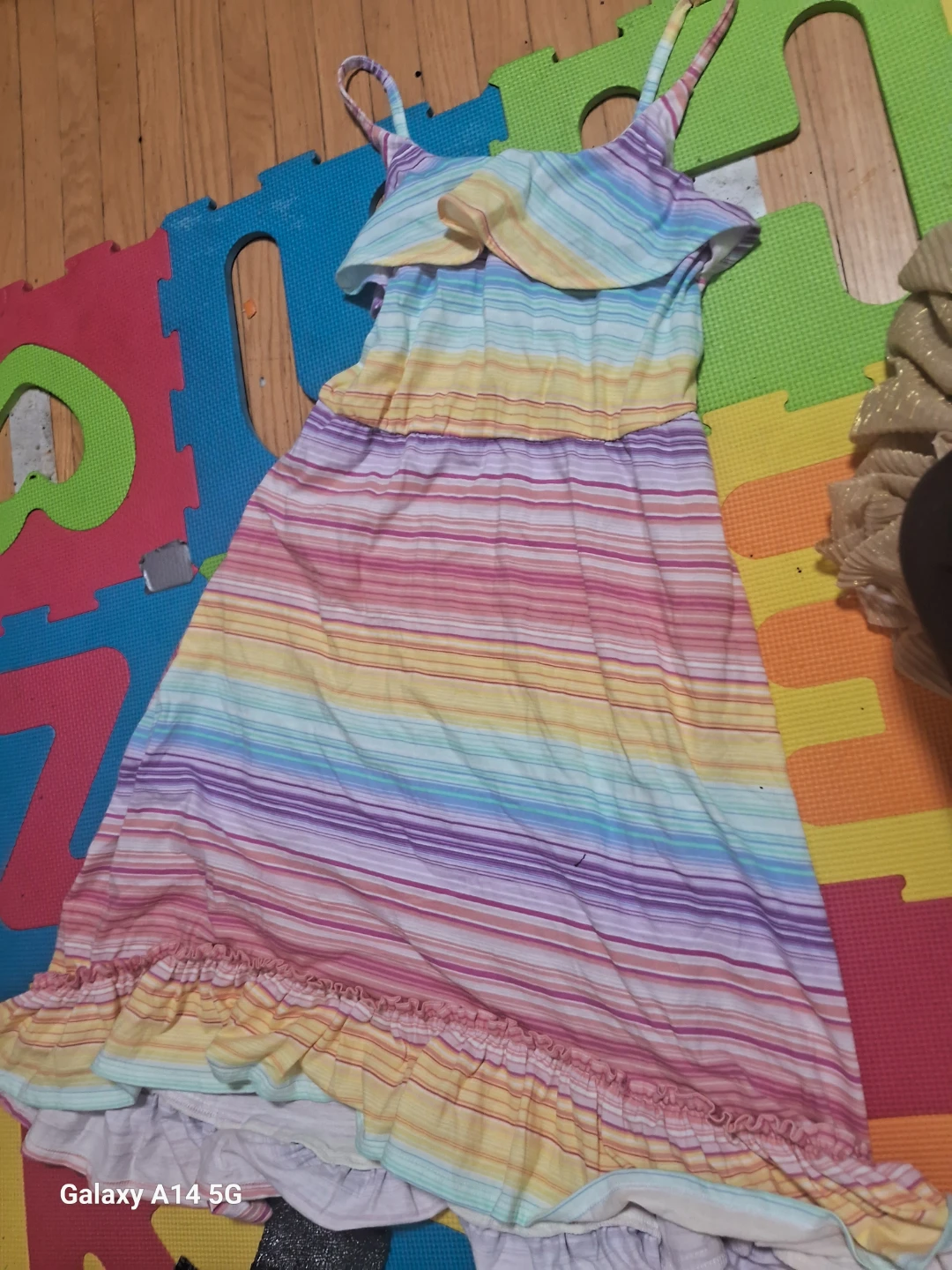 Girls Rainbow Striped Dress