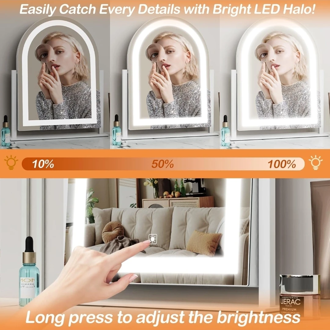 Arched LED Makeup Mirror - photo 4