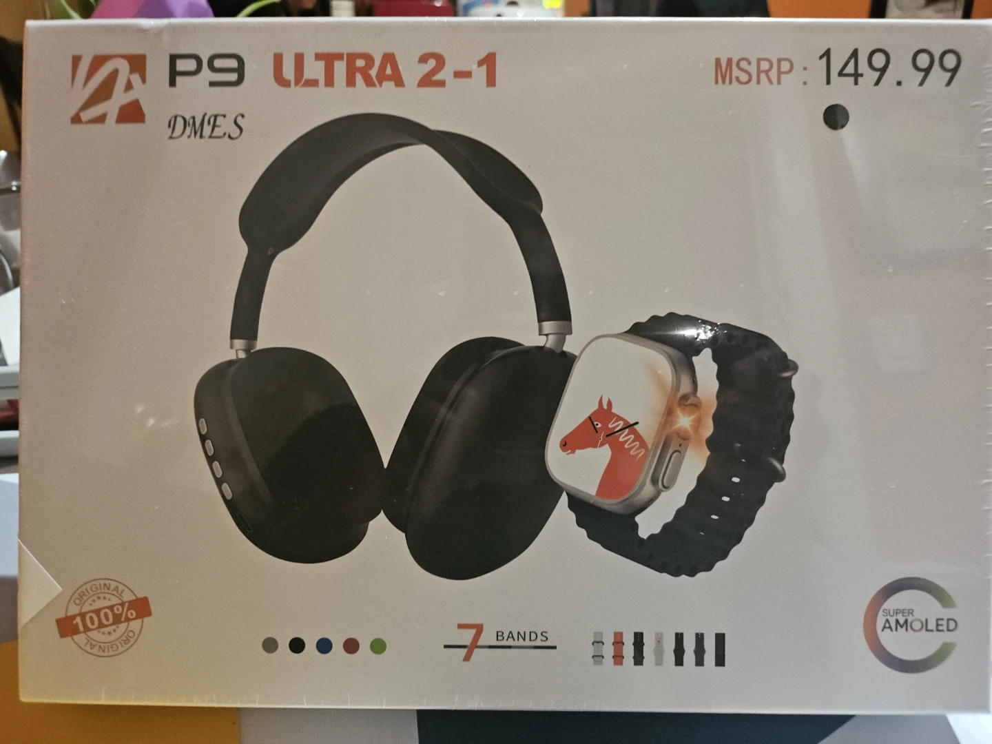 P9 Ultra 2-1 Headphones and Smartwatch Bundle