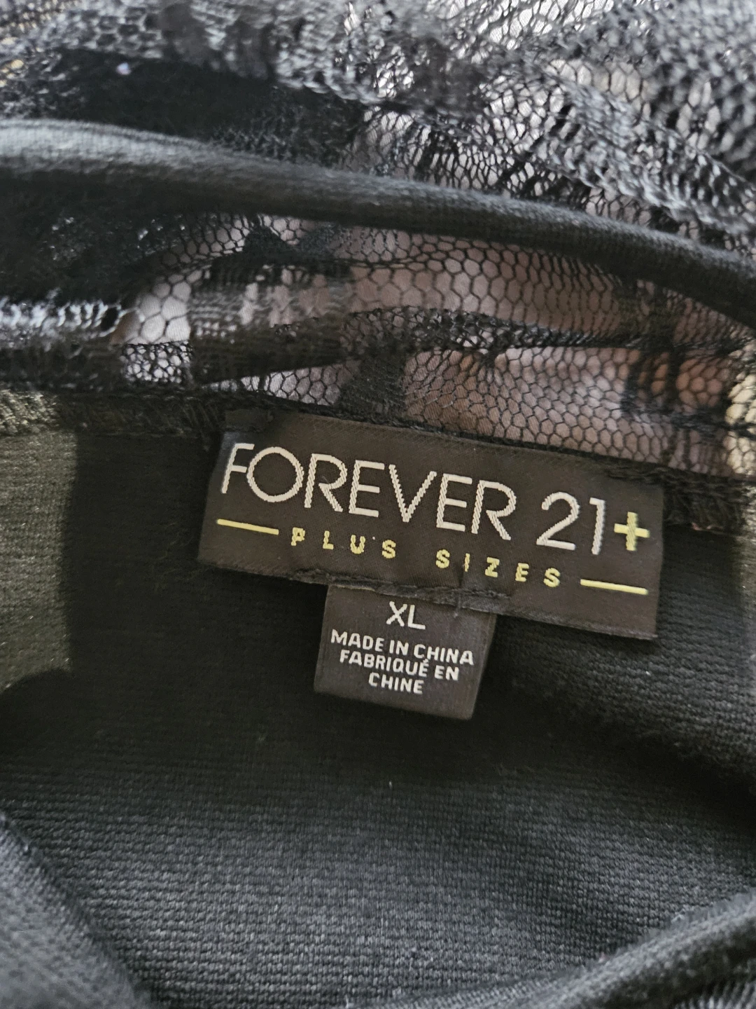 Forever 21+ Black Lace Yoke Dress XL - photo 3